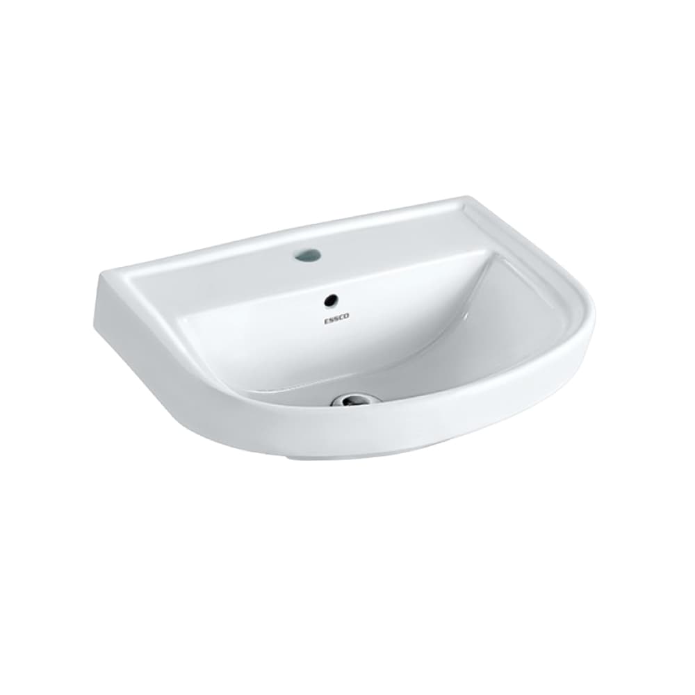 Essco Stylish Wall-Hung Toilet Wash Basin with Full Pedestal surface detail 1