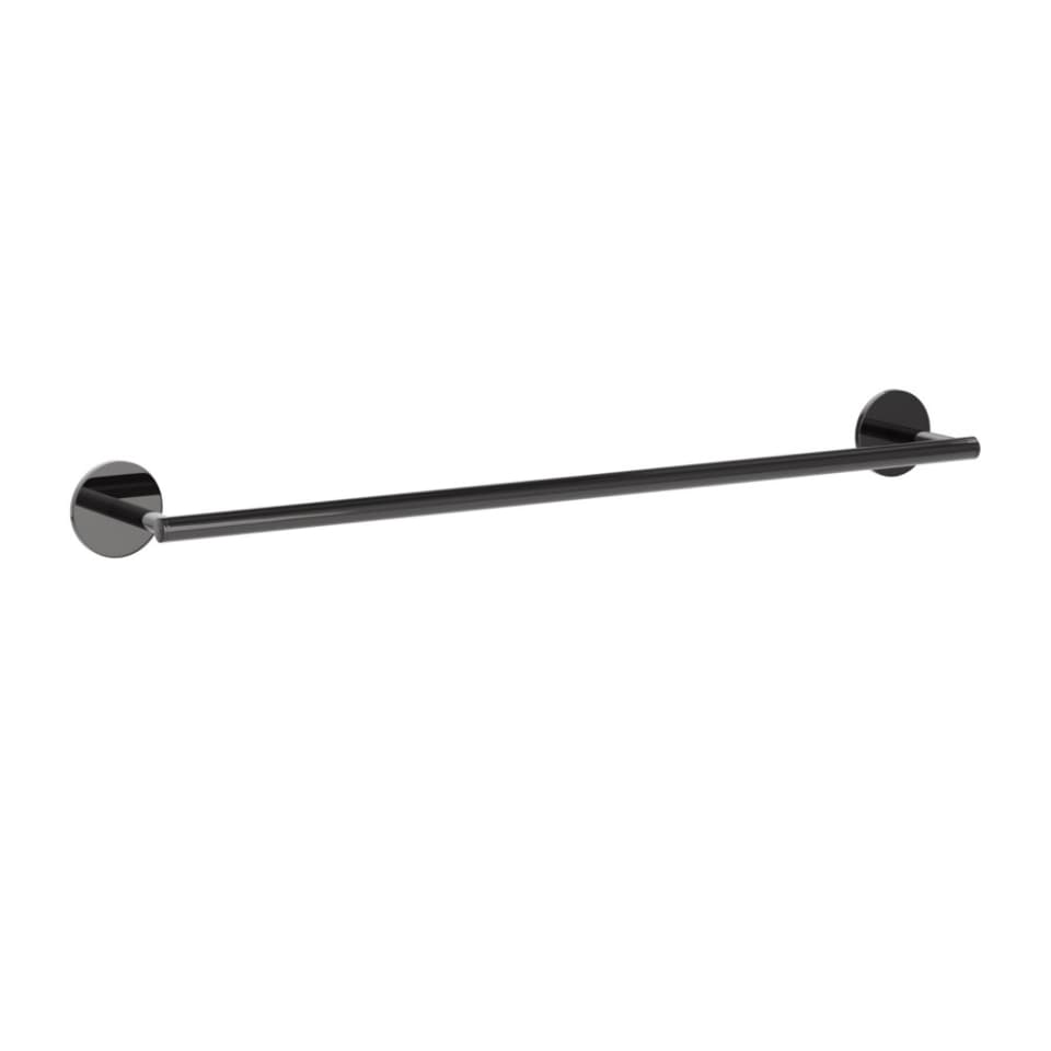 Single Towel Rail 450mm Long - Black Chrome surface detail 1