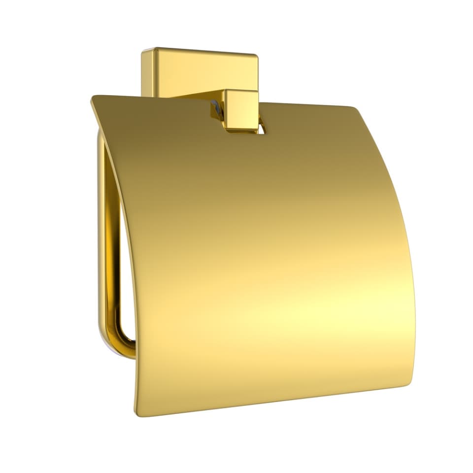 Toilet Roll Holder with Flap - Gold Bright PVD surface detail 1