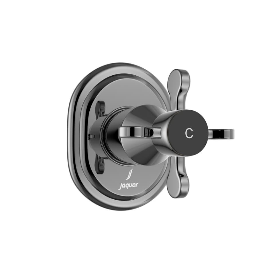 Exposed Part Kit of Concealed Stop Cock Cold Only - Black Chrome surface detail 1